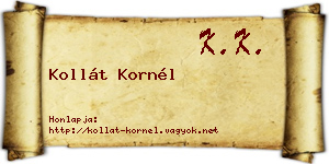 Kollát Kornél névjegykártya